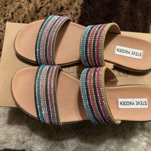 Steve Madden Multicolor Rhinestone Sandals